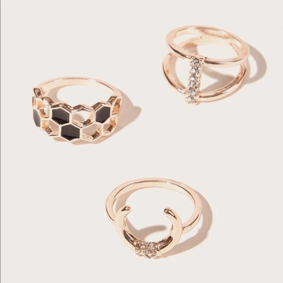 🆕 3 pc. Geo Ring Set - Picture 2 of 3